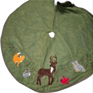 St. Nick's choice woodlands creature Christmas tree skirt